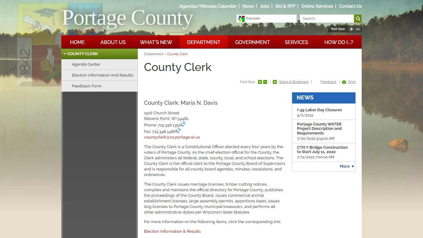 County Clerk | Portage County, WI